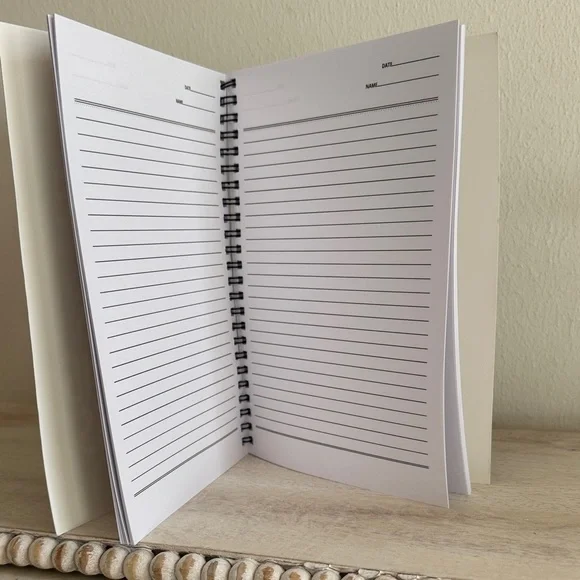 Black Spiral Notebook with White Text - Picture 3 of 4